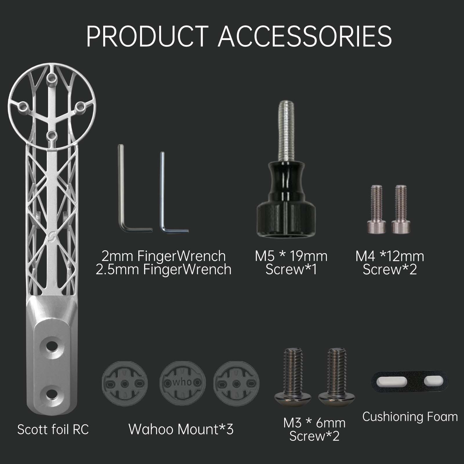 Samassi 3D Titanium Scott Foil RC Integrated Handlebar Bike Mount, Lightweight Precision for Your Ultimate Aero Ride accessories layout